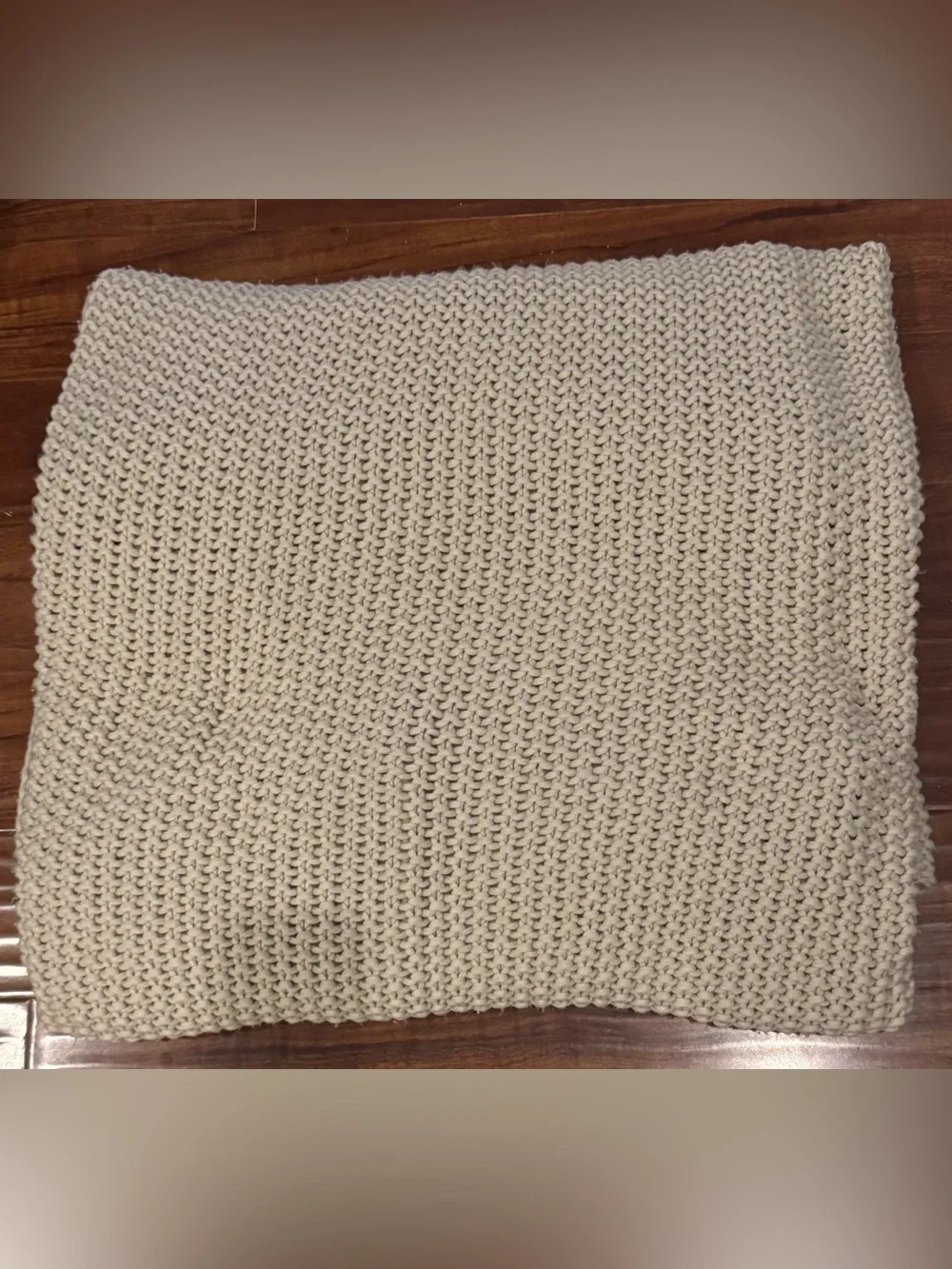 Casaluna Cream Chunky Knit Bed Blanket Full/Queen